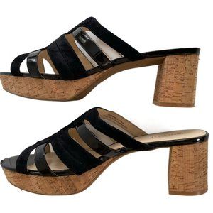 Nine West Women's Copula Black Platform Wedge Sandal Size 12